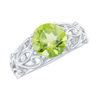 Antique Inspired 2 Carat Peridot Engagement Ring with Diamond AAA - Rosec Jewels