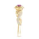 Rosec Jewels-Nature Inspired Pink Tourmaline and Diamond Engagement Ring