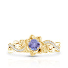 Rosec Jewels-Nature Inspired Tanzanite Engagement Ring with Diamond