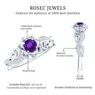 Rosec Jewels-1/2 CT Floral Inspired Amethyst and Diamond Engagement Ring