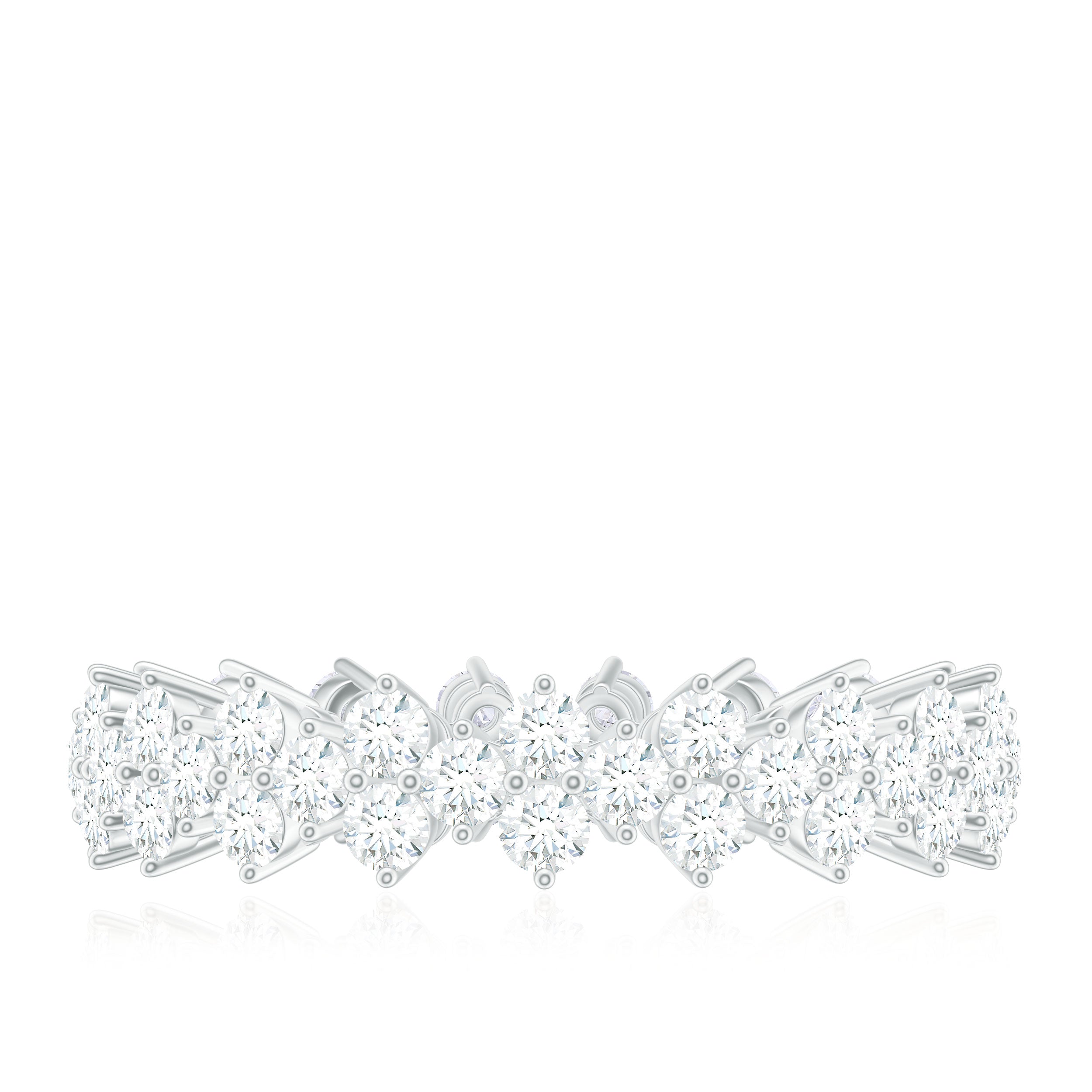 Cluster Wedding Band for Women with Moissanite D-VS1 - Rosec Jewels
