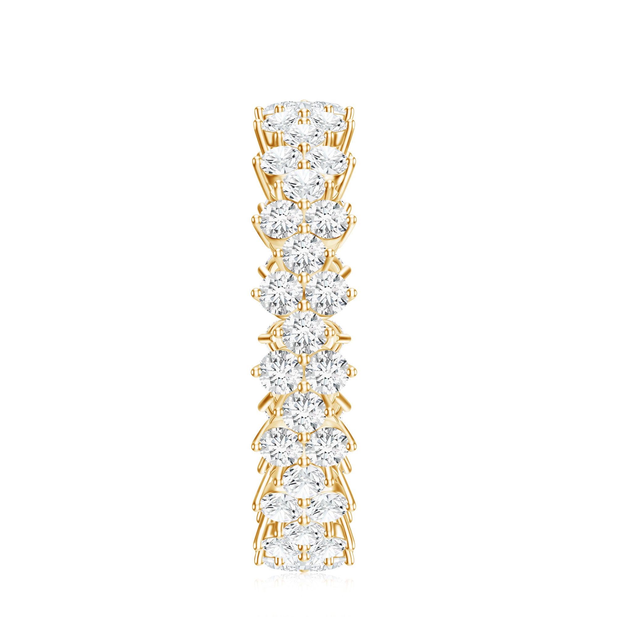 Cluster Wedding Band for Women with Moissanite D-VS1 - Rosec Jewels