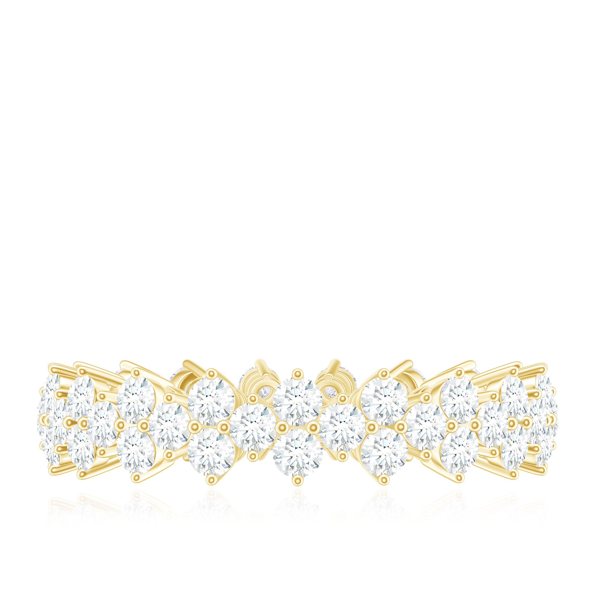 Cluster Wedding Band for Women with Moissanite D-VS1 - Rosec Jewels