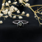 Natural 2.68 Carat Black Spinel Solitaire Engagement Ring AAA - Rosec Jewels