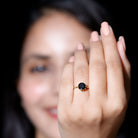 Natural 2.68 Carat Black Spinel Solitaire Engagement Ring AAA - Rosec Jewels