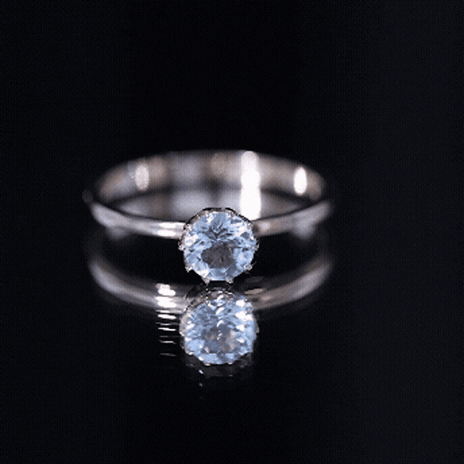 6MM Round Cut Aquamarine Solitaire Engagement Ring AAA - Rosec Jewels