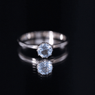 6MM Round Cut Aquamarine Solitaire Engagement Ring AAA - Rosec Jewels