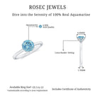 6MM Round Cut Aquamarine Solitaire Engagement Ring AAA - Rosec Jewels