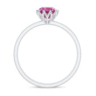 1.2 Carat Natural Pink Tourmaline Solitaire Ring in Lotus Basket Setting AAA - Rosec Jewels