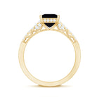 1.5 CT Solitaire Created Black Diamond Minimal Solitaire Ring with Diamond AAAA ( Synthetic ) - Rosec Jewels