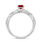 Vintage Style 0.6 Carat Ruby Engagement Ring with Diamond AAA - Rosec Jewels