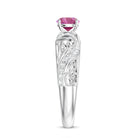 0.4 Carat Vintage Style Pink Tourmaline Engagement Ring with Diamond AAA - Rosec Jewels