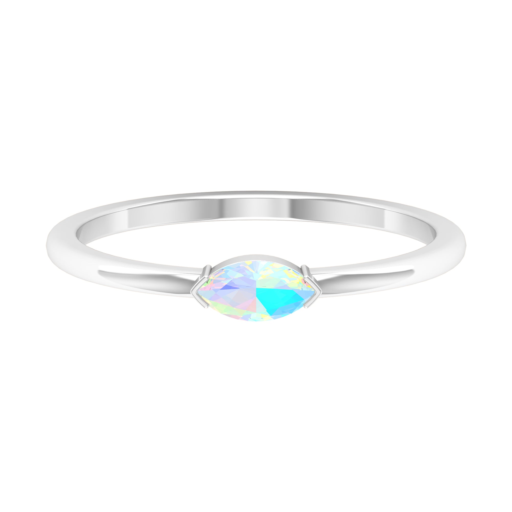 Marquise Cut Solitaire Ethiopian Opal East West Promise Ring Ethiopian Opal - ( AAA ) - Quality - Rosec Jewels