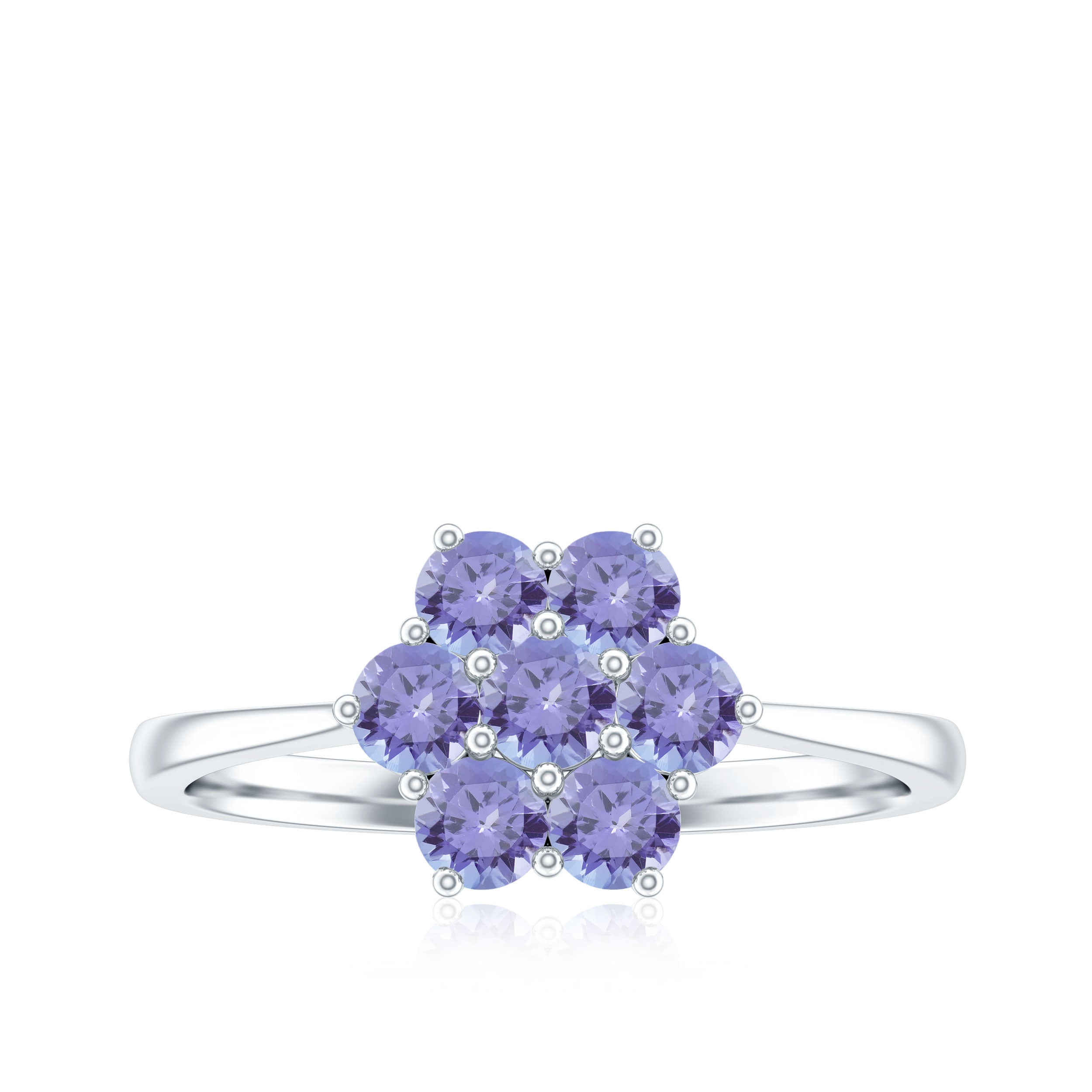 Rosec Jewels-Natural Tanzanite Flower Cluster Engagement Ring