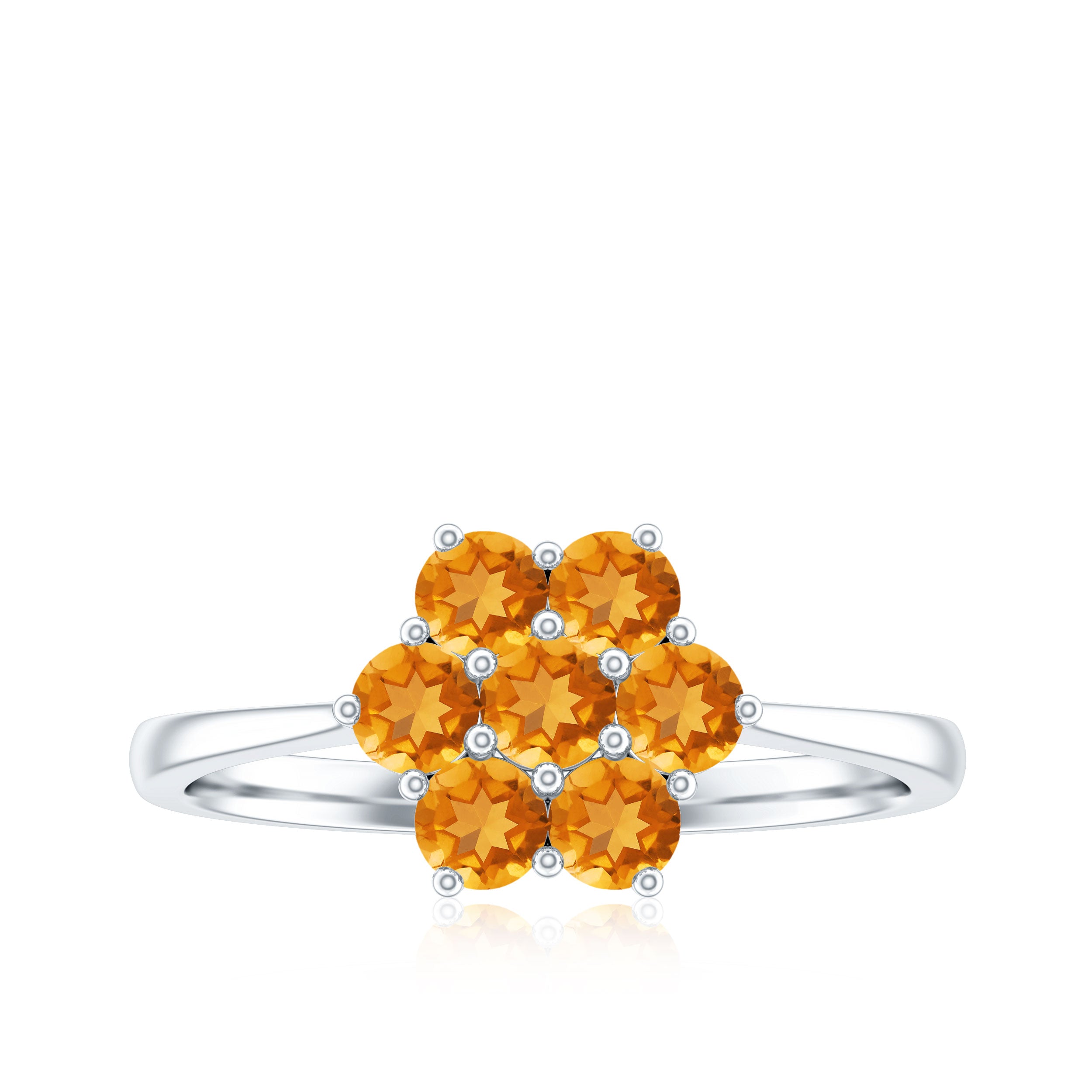 Rosec Jewels-Natural Citrine Floral Engagement Ring with Certificate