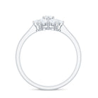 Rosec Jewels-Round Shape Moissanite Cluster Flower Engagement Ring