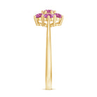 Round Shape Pink Tourmaline Flower Engagement Ring AAA - Rosec Jewels