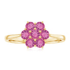 Round Shape Pink Tourmaline Flower Engagement Ring AAA - Rosec Jewels