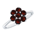 Rosec Jewels-Natural Garnet Flower Cluster Engagement Ring