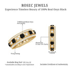 Antique Looking Black Onyx and Moissanite Wide Wedding Band AAA - Rosec Jewels