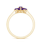 Rosec Jewels-3/4 CT Round Shape Amethyst Cluster Flower Ring