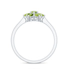 Rosec Jewels-Natural Peridot Flower Cluster Engagement Ring