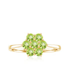 Rosec Jewels-Natural Peridot Flower Cluster Engagement Ring