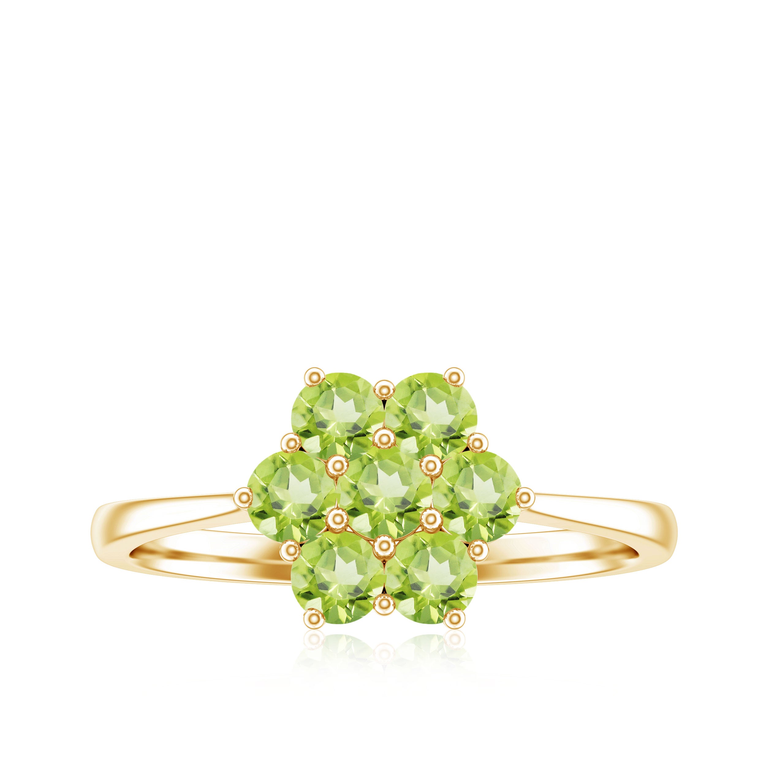 Rosec Jewels-Natural Peridot Flower Cluster Engagement Ring