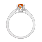 Rosec Jewels-Genuine Fire Opal Solitaire Engagement Ring with Diamond