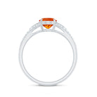 1 Carat Oval Fire Opal Engagement Ring with Diamond Split Shank AAA - Rosec Jewels