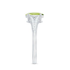 Natural 1 Carat Peridot Oval Engagement Ring with Diamond Split Shank AAA - Rosec Jewels