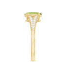 Natural 1 Carat Peridot Oval Engagement Ring with Diamond Split Shank AAA - Rosec Jewels