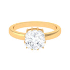 8 MM Cushion Cut Moissanite Solitaire Engagement Ring Moissanite - ( D-VS1 ) - Color and Clarity - Rosec Jewels