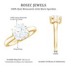 Certified 8 MM Cushion Cut Moissanite Solitaire Engagement Ring D-VS1 - Rosec Jewels