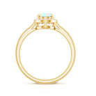 Natural Ethiopian Opal Oval Engagement Ring with Diamond Halo AAA - Rosec Jewels