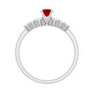 Graduated Style Lab Created Ruby and Diamond Promise Ring AAAA - Rosec Jewels