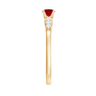Graduated Style Lab Created Ruby and Diamond Promise Ring AAAA - Rosec Jewels