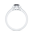 Certified Real Black Spinel Teardrop Engagement Ring with Diamond Halo AAA - Rosec Jewels