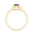 Certified Real Black Spinel Teardrop Engagement Ring with Diamond Halo AAA - Rosec Jewels