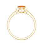 1 CT Teardrop Fire Opal Ring with Diamond Accent AAA - Rosec Jewels