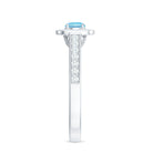 Vintage Looking Aquamarine and Diamond Halo Engagement Ring for Women AAA - Rosec Jewels