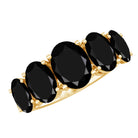 Rosec Jewels-Oval Shaped Black Onyx 5 Stone Anniversary Ring