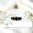 Rosec Jewels-Oval Shaped Black Onyx 5 Stone Anniversary Ring