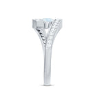 Real Moonstone Bypass Engagement Ring with Diamond AAA - Rosec Jewels