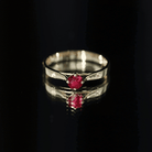 Round Lab Grown Ruby Solitaire Ring with Diamond AAAA - Rosec Jewels