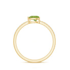 Natural 1 Carat Pear Shape Peridot Engagement Ring with Diamond AAA - Rosec Jewels