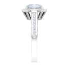 1.50 CT Moonstone and Diamond Engagement Ring with Milgrain Details AAA - Rosec Jewels