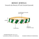 1.50 CT Certified Created Emerald Half Eternity Ring with Moissanite Lab Created Emerald - ( AAAA ) - Quality - Rosec Jewels