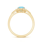 Natural 6MM Aquamarine Halo Engagement Ring with Diamond AAA - Rosec Jewels