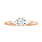 Real Ethiopian Rainbow Opal Diamond Promise Ring with Certificate AAA - Rosec Jewels
